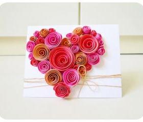 Heart-Shaped Swirl Flower Card 