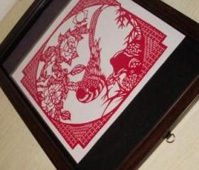 handmade Papercutting Work - Bird in flower