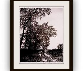 Sale - Best Gift - Hanmade Artful Papercut Work - Country Road