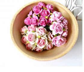 Mulberry Rose Buds paper flower mixed color / pack 