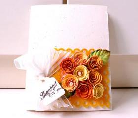 Thankful for you orange, yellow, autumn handmade card 