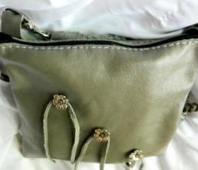 Hand Sewn Sage Leather Handbag