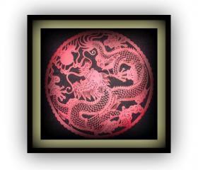 New year - year of dragon - Sale - Home amulet - Dragon Papercut silhouette cut out in red