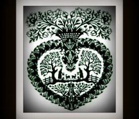 Handmade PaperCut Silhouettes Papercutting - Love Heart