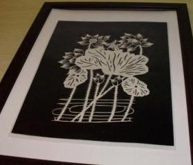 Deal - Handmade Paper cut - cut out - silhouette - Lotus of love