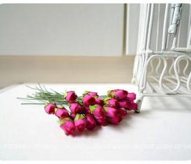 Mulberry paper mini Rose Buds flower / pack 