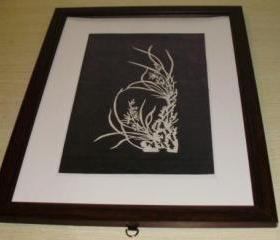 unique gift - wild orchid in rocks - Handmade Papercut work