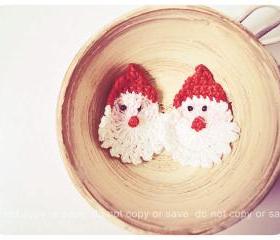Stanta Claus x'mas crochet applique / pack 