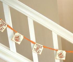 Vintage Inspired Jack-O-Lantern Orange Halloween Garland - 1 yard