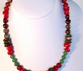 Jasper Multi Colour Necklace Gemstone Handmade Jewelry