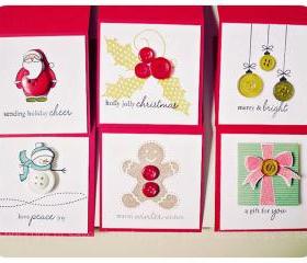 Christmas 3 x 3 mini button cards