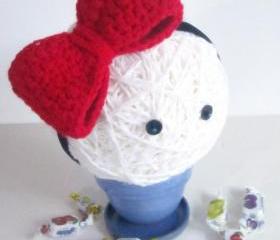 Crochet bow headband. Girl accessories