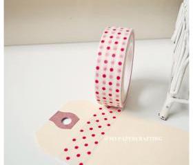 Washi Tape White with Red Polka dot 