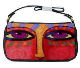 Shoulder Clutch Handbag Printed with My Funky Abstract Face Painting