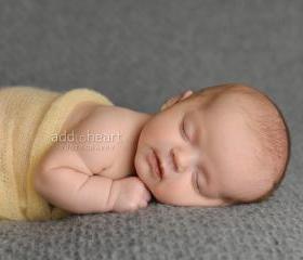 Mohair wrap - Baby wrap - Newborn baby wrap - Photography prop -Knit mohair blanket - Yellow - Buttery yellow - Stretching baby wrap -Baby cocoon