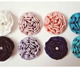 Satin rolled flowers