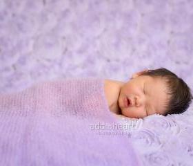 Mohair wrap - Baby wrap - Newborn baby wrap - Photography prop -Knit mohair blanket - Purple- lilac - Stretching baby wrap -Baby cocoon