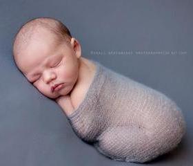 Mohair wrap - Baby wrap - Newborn baby wrap - Photography prop -Knit mohair blanket - Grey -Silver grey - Stretching baby wrap -Baby cocoon
