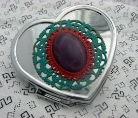 Compact Mirror Heart Me