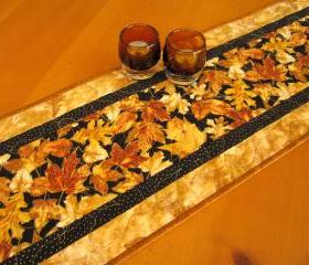 Gold Leaves Fall Table Runner