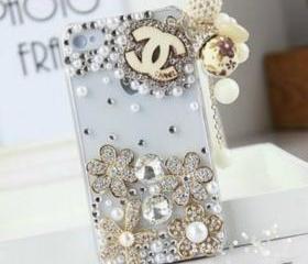 New Bling Crystal Wooden Logo Tassel iPhone 4/4S Case