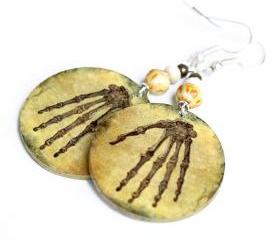 Skeleton hands Earrings Halloween Spooky Steampunk Jewelry