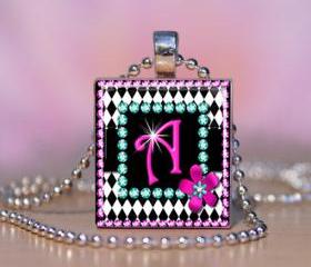 Diva Bling Personalized Scrabble Tile Pendant