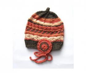 Warm Silk Beanie - High Quality Natural Product - Size 12 Month - Material: 1/2 Silk & 1/2 Wool - Swisshandmade