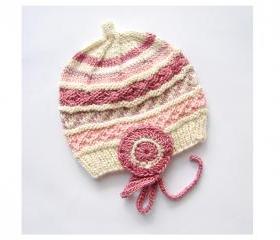 Natural Dye High-End Silk/Wool Hat, Size 12 Month, OOAK