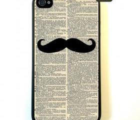 Mustache iPhone 4 Case, New Hard Fitted Case For iphone 4 & iphone 4S, Dictionary Art iphone 4 Case