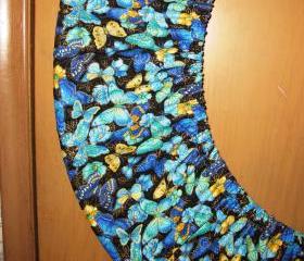 Hula Hoop Bag Cover Blue Teal Yellow Butterflies Travel Storage Festival Accessory