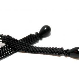  Glossy Black Dangle Earrings