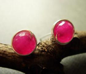 Fuchsia Sterling Silver Studs