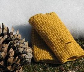 Fingerless gloves - wrist warmer - Winter accessories - wool - mustard yellow