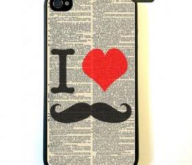 Iphone 4 Case I Love Mustache Dictionary iPhone 4 Case