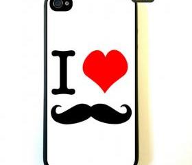 Iphone 4 Case I Love Mustache iPhone 4 Case