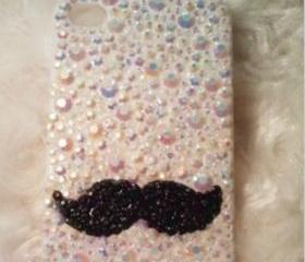 New Bling Crystal Sparkle Big Beard Rhinestones iPhone 4/4S Case Cover