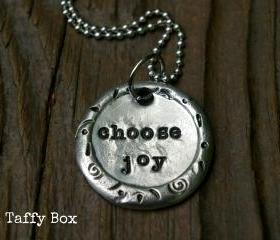 Choose Joy Pewter Wax Seal Necklace
