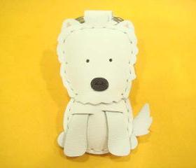 Amber the Westie leather charm ( White )