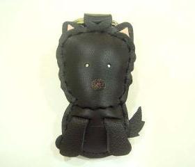 Amber the Westie leather charm ( Black )