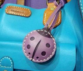 Penny the LadyBug leather charm with strap ( Purple )