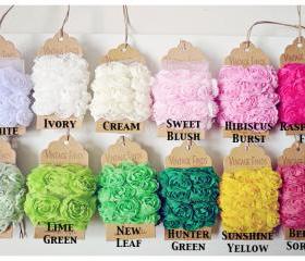 Choose all 21 colors Chiffon Bloomer rose trim - 20% off 