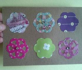 Recycled Floral Die Cut Card