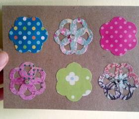 Recycled Floral Die Cut Card 