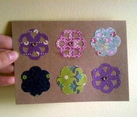 Recycled Floral Die Cut Card 