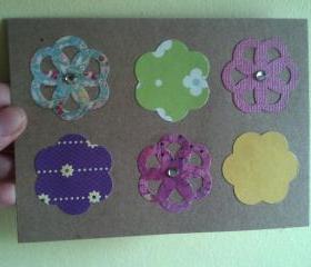Recycled Floral Die Cut Card 