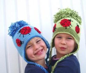 Childrens Ear Flap Hat Crochet Pattern PDF