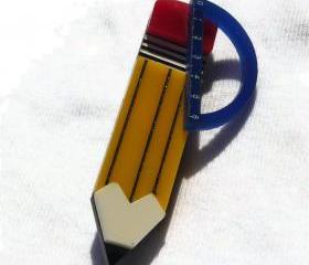 Back to School Jewelry,Architect Brooch,Lasercut Jewelry,Geek Jewelry