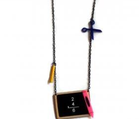 Back to School Jewelry,Back to School Necklace,Lasercut Acrylic
