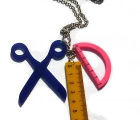 Geometry Necklace,Back to School Jewelry,Lasercut Acrylic
